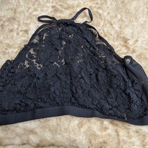 Torrid Black Eyelash Lace Halter Bralette